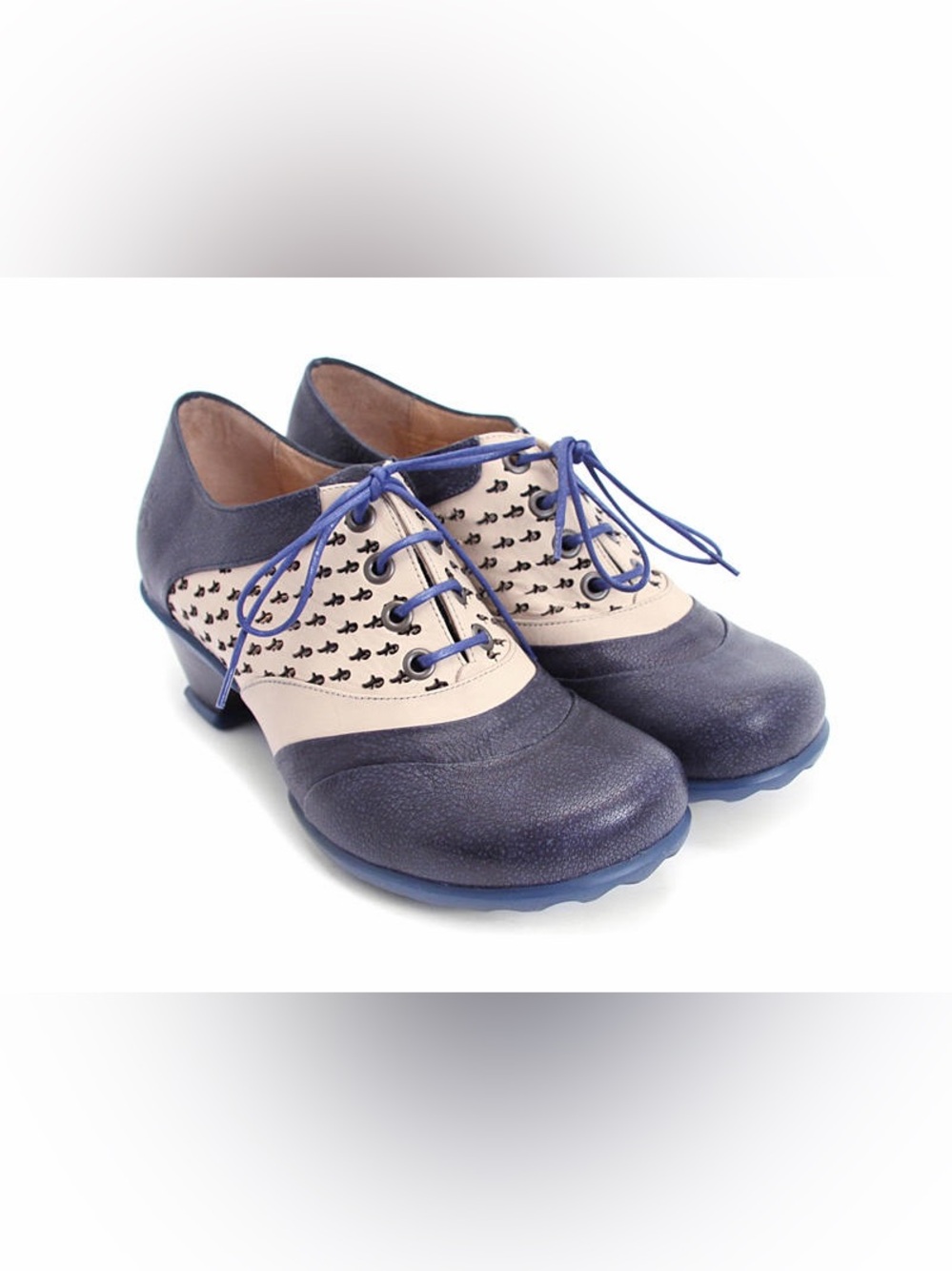 John Fluevog Hopes Promise Blue & Cream Oxford Shoes